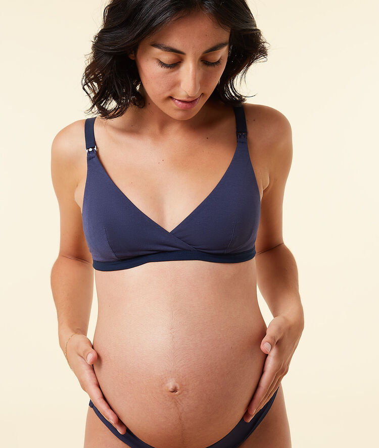 Organic cotton bralet navy.