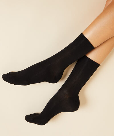 Set of 2 pairs of essential plain socks;${refinementColor}