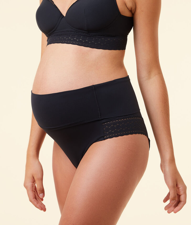 Microfiber High Waist Bikini With Folding Belt;${refinementColor}