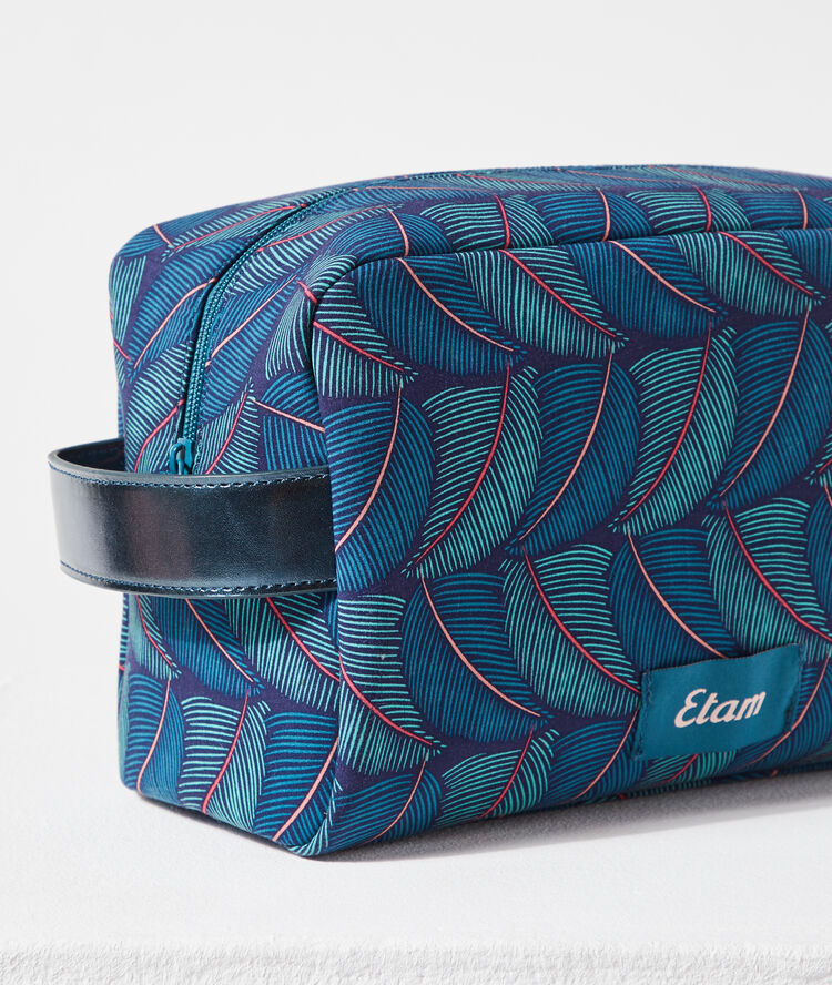 Trousse imprim&eacute;e bleu.