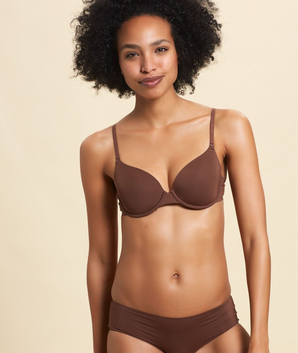 Bra n°5 - microfibre light padded bra light brown.