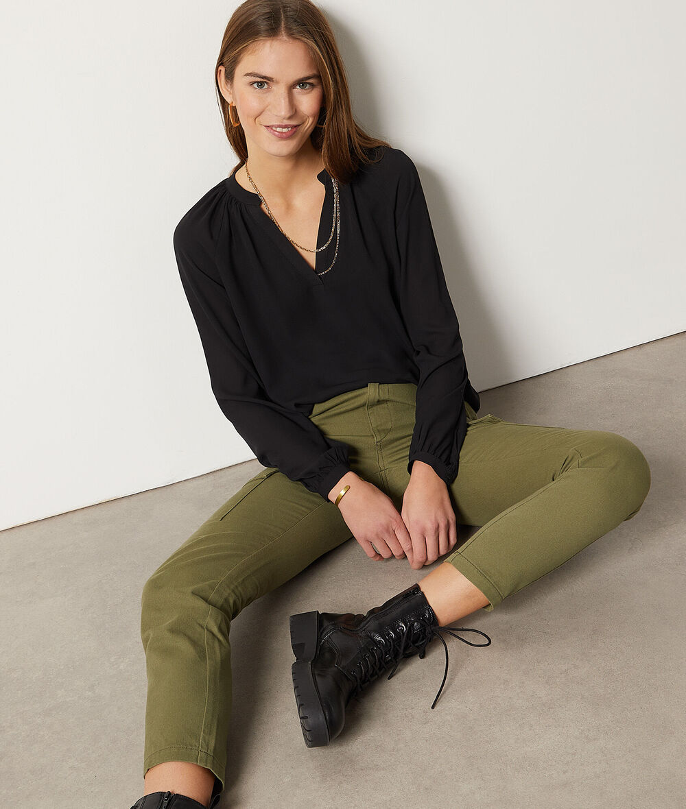 Straight Cut Cargo Pants;${refinementColor}