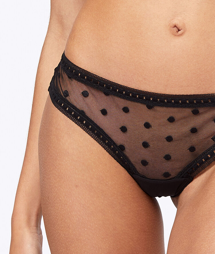 Polka dot cheeky briefs black.