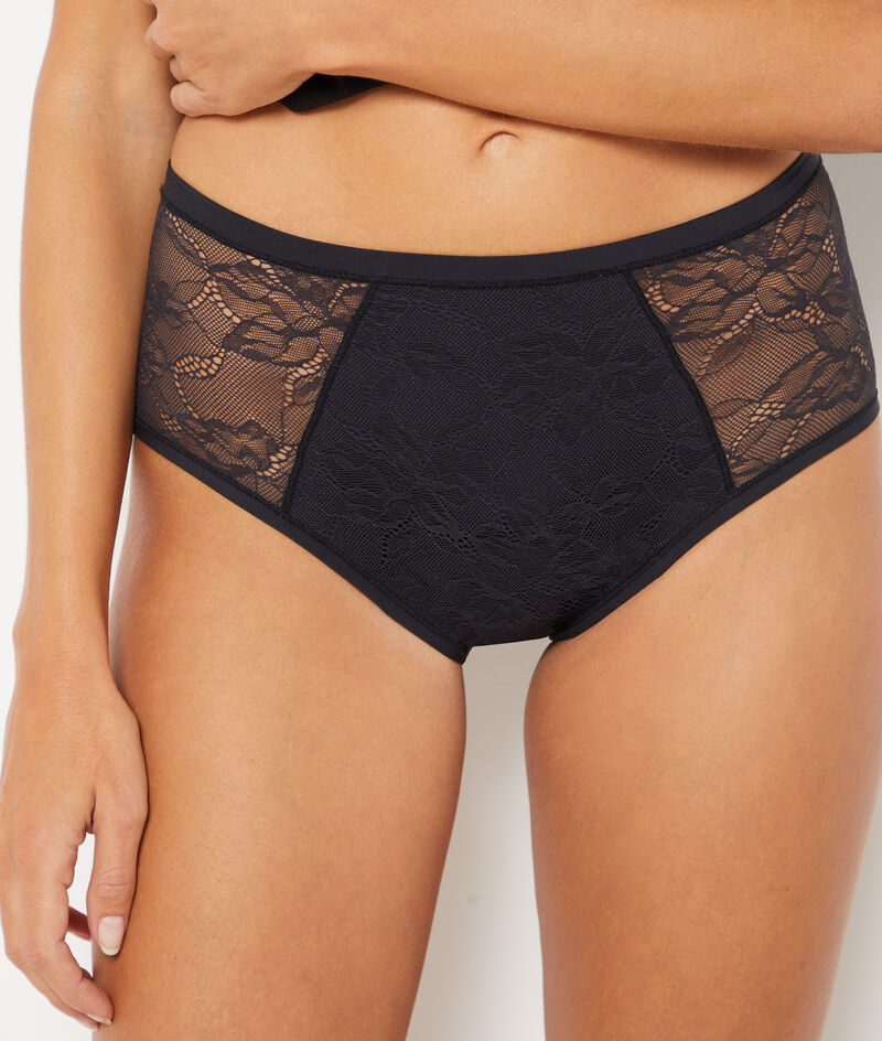 Recycled Lace High Waist Period Panty - Moderate Absorbency;${refinementColor}