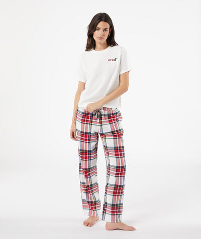 Pantalon de pyjama imprimé tartan 100% coton biologique;${refinementColor}