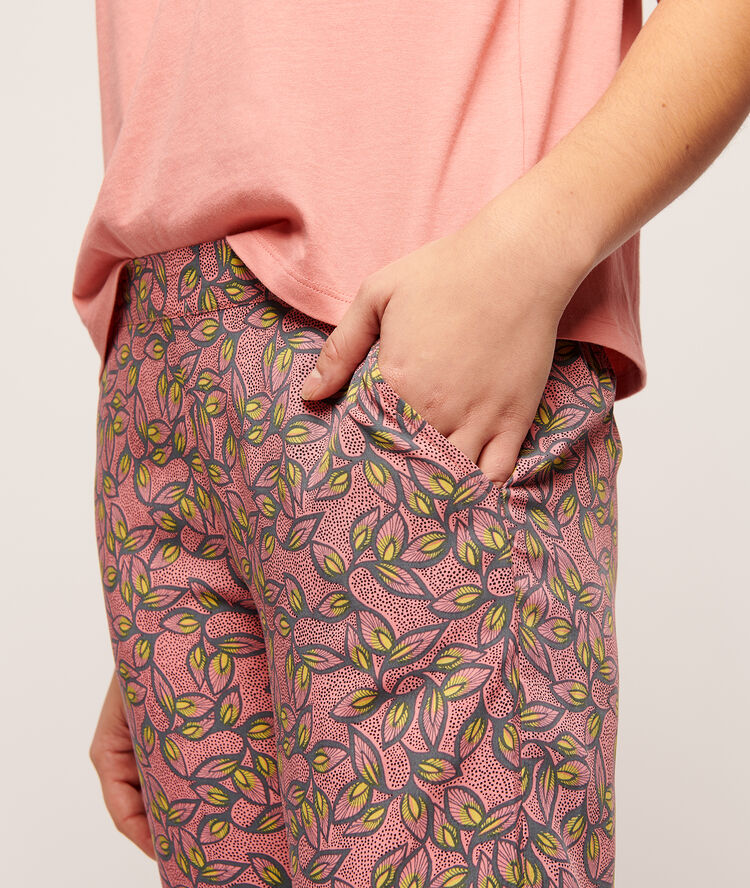 Printed crop trousers pink.