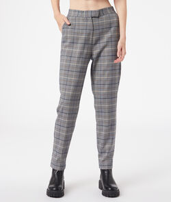 Straight cut pants with checks