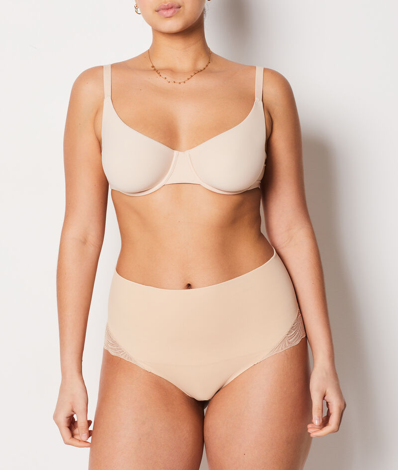 High Waist Bikini With Lace Details- Medium Control;${refinementColor}