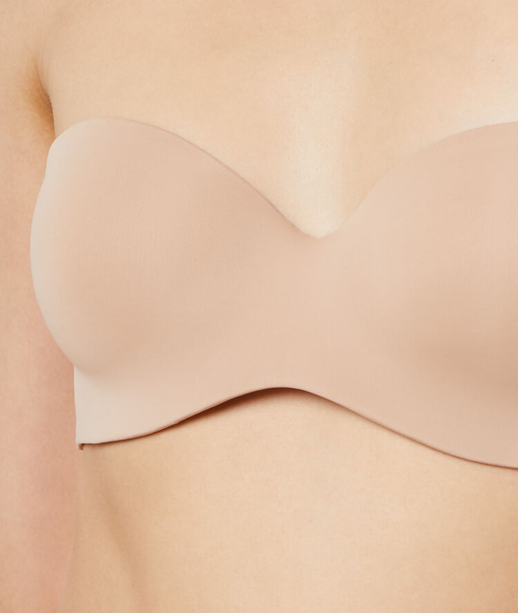 Micro push bandeau bra beige.