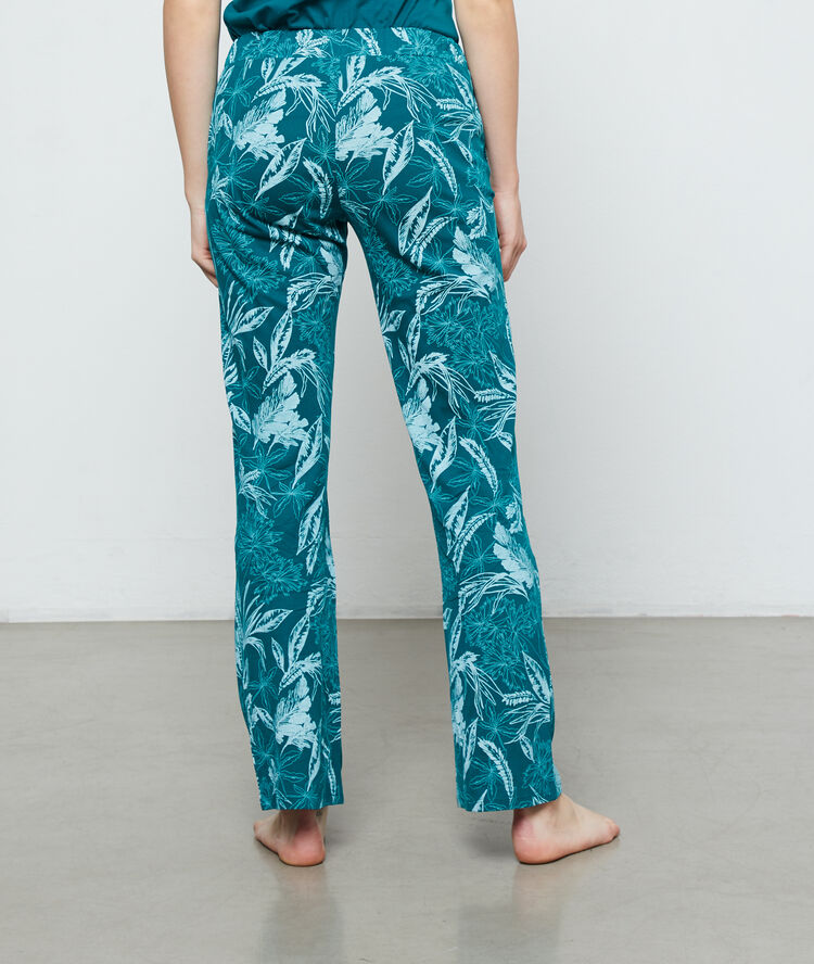 Printed organic cotton trousers green.