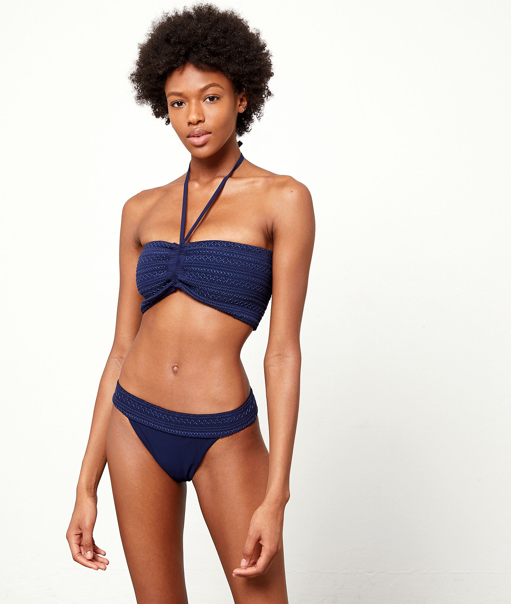 navy blue bandeau bikini top