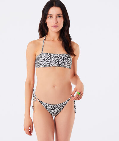 Sujetador bikini bandeau sin aros, estampado leopardo;${refinementColor}
