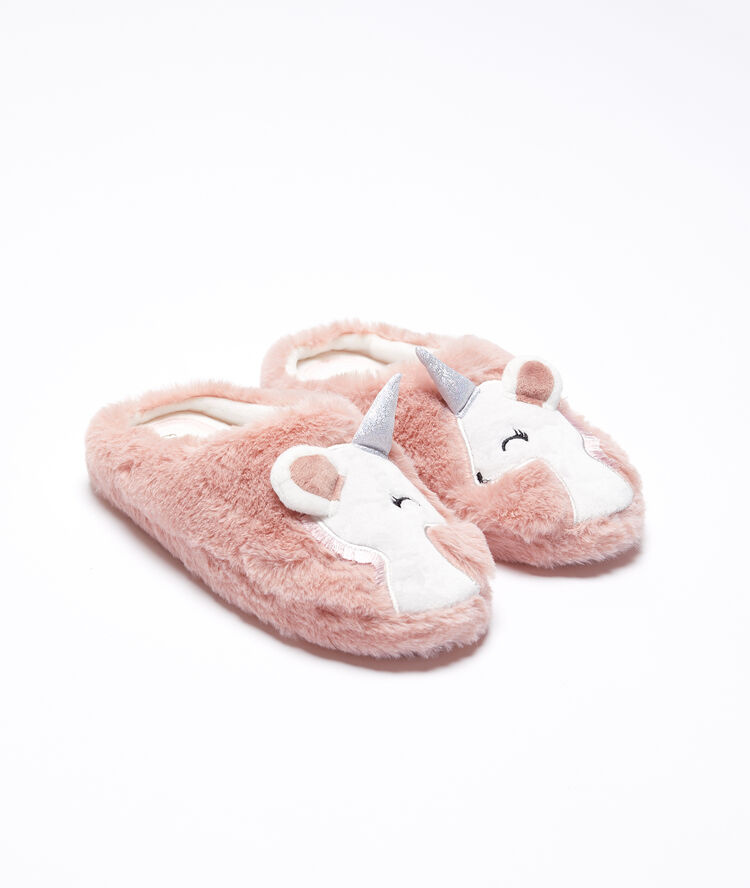 Unicorn mules pink.
