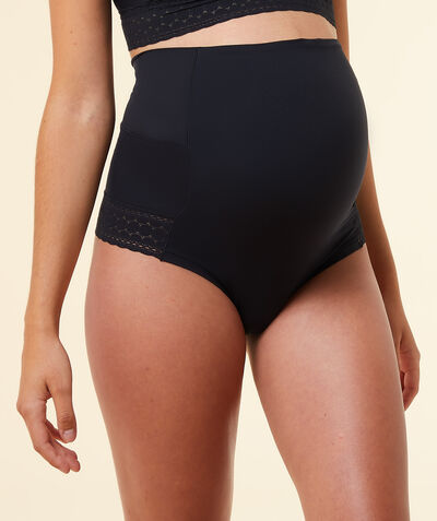 Microfiber high waist bikini with folding belt;${refinementColor}