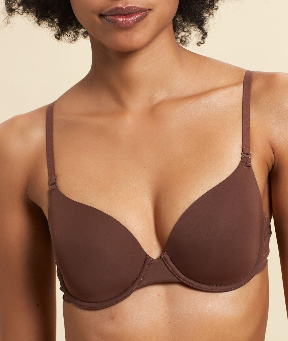 Bra n&deg;5 - microfibre light padded bra light brown.