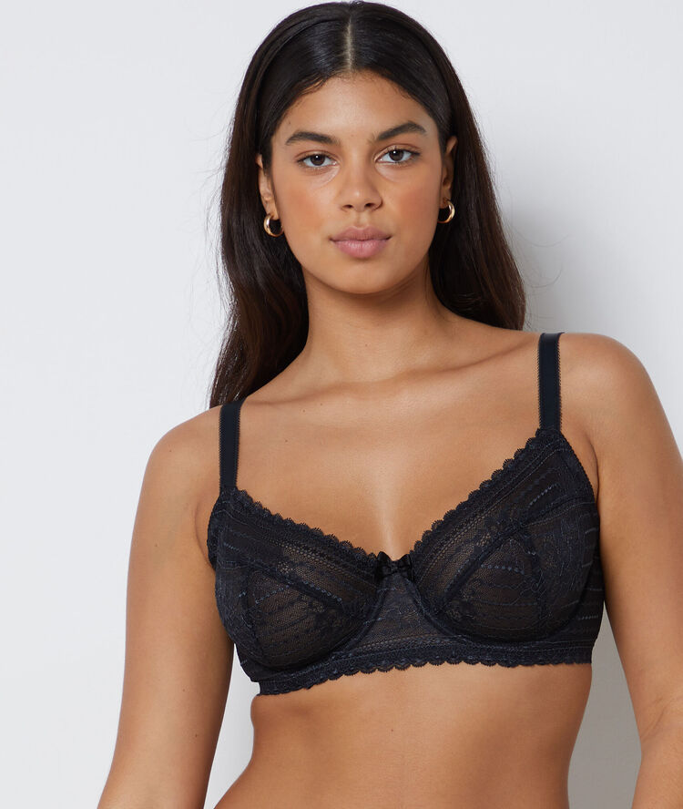 Lace bra, no padding black.
