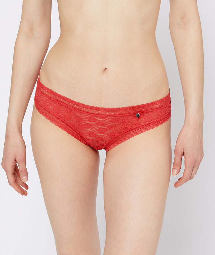Floral lace tanga apricot.