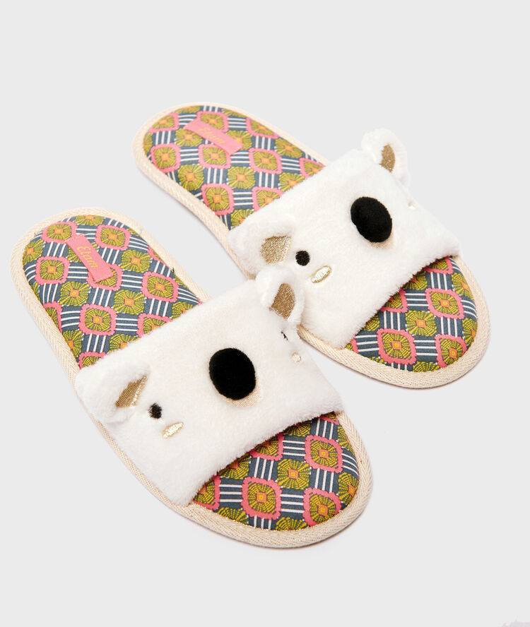 Tongs "doudou" koala ecru.