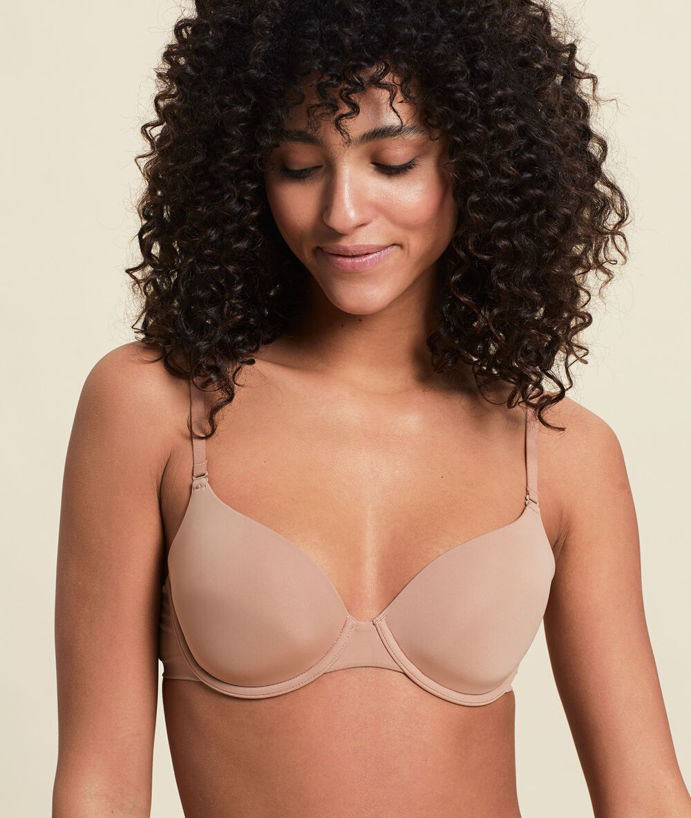 Bra n&deg;5 - microfibre natural padded bra sand.