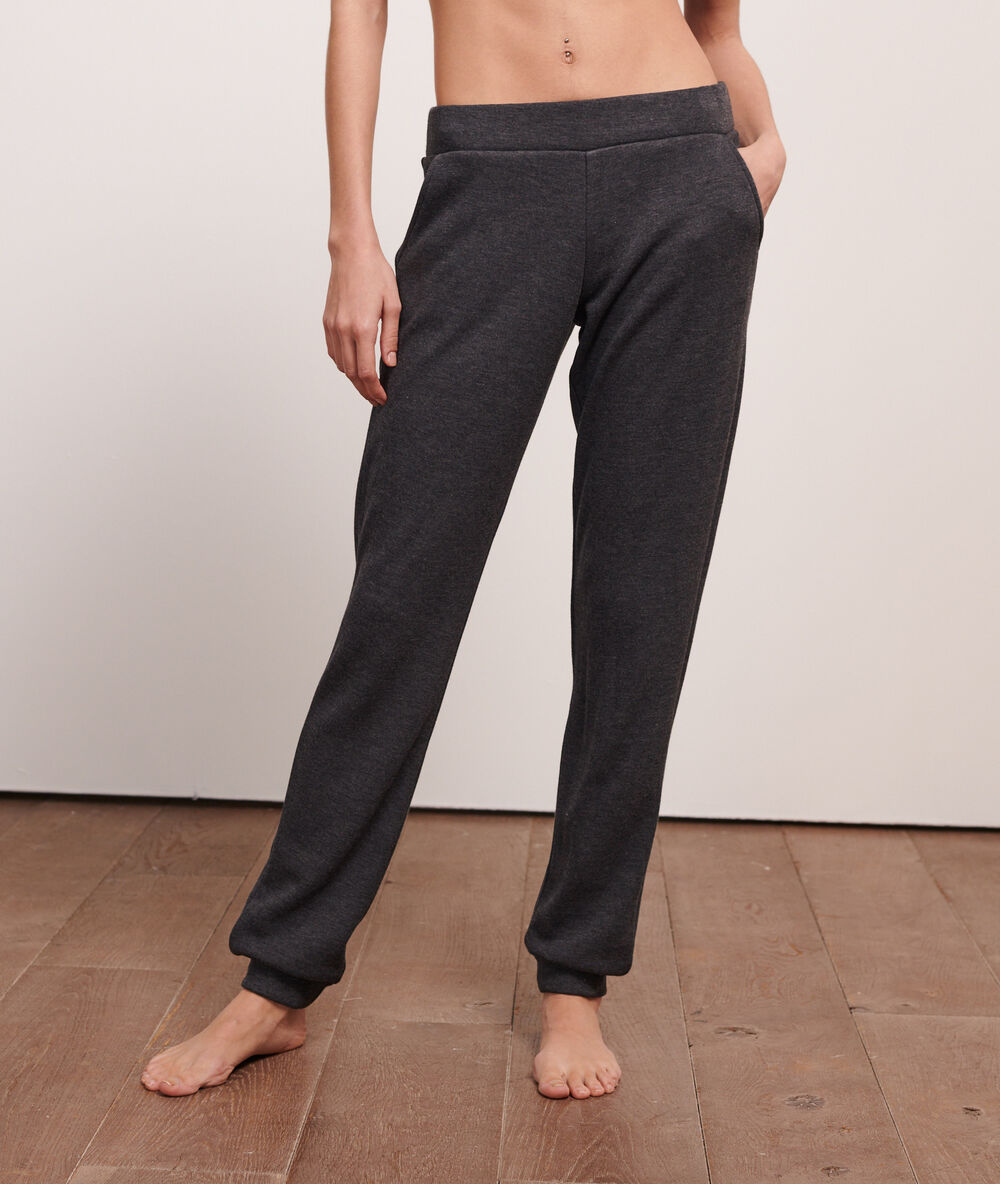 Pyjama trousers charcoal grey.