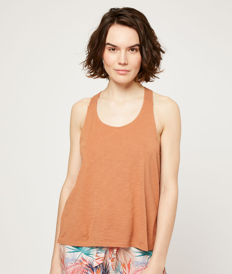 Tank top with a bow in the back terracotta.
