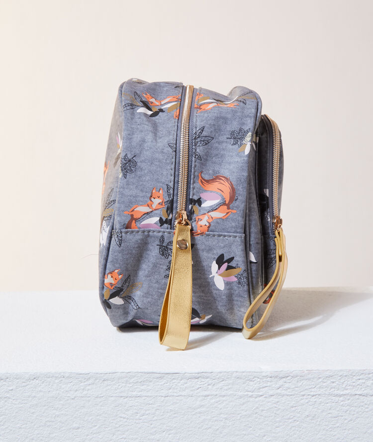 Trousse de toilette "lazy" gris.