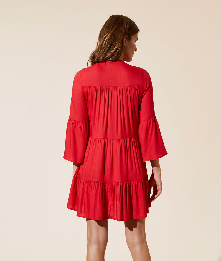 Plain beach cover up red.