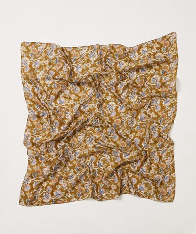 Silk and cotton print scarf ;${refinementColor}