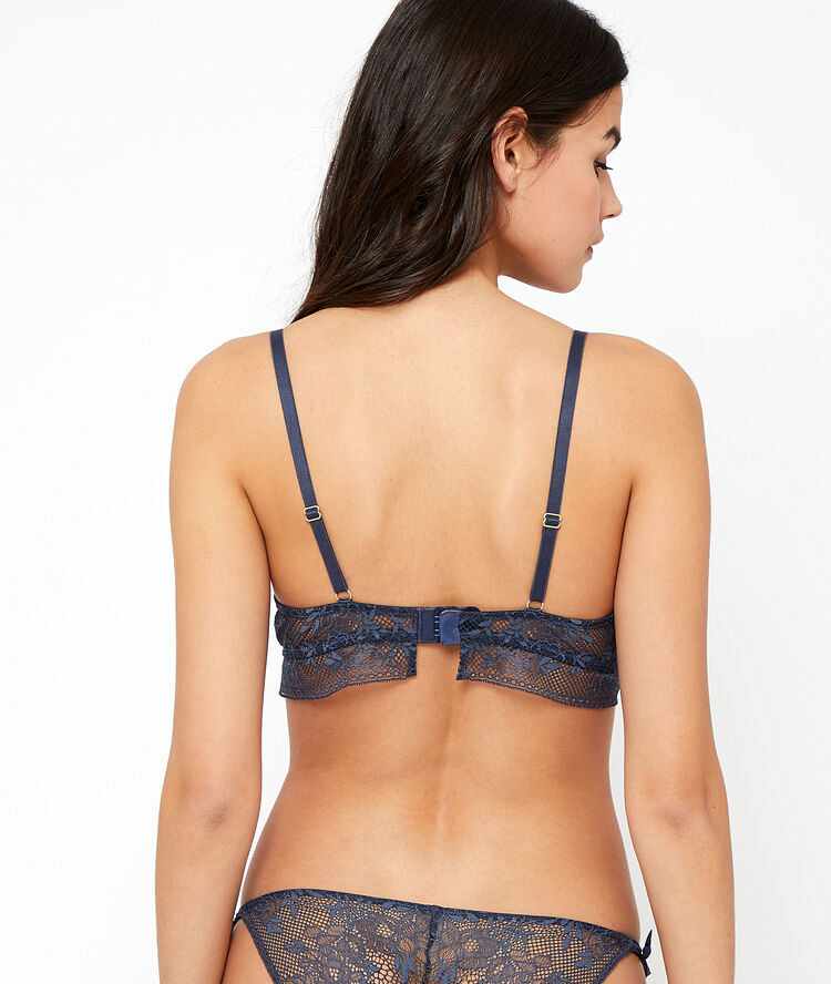 Bra n &deg; 2 - plunging push-up bra petrol blue.