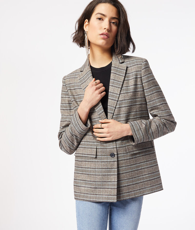 Striped Blazer Jacket;${refinementColor}