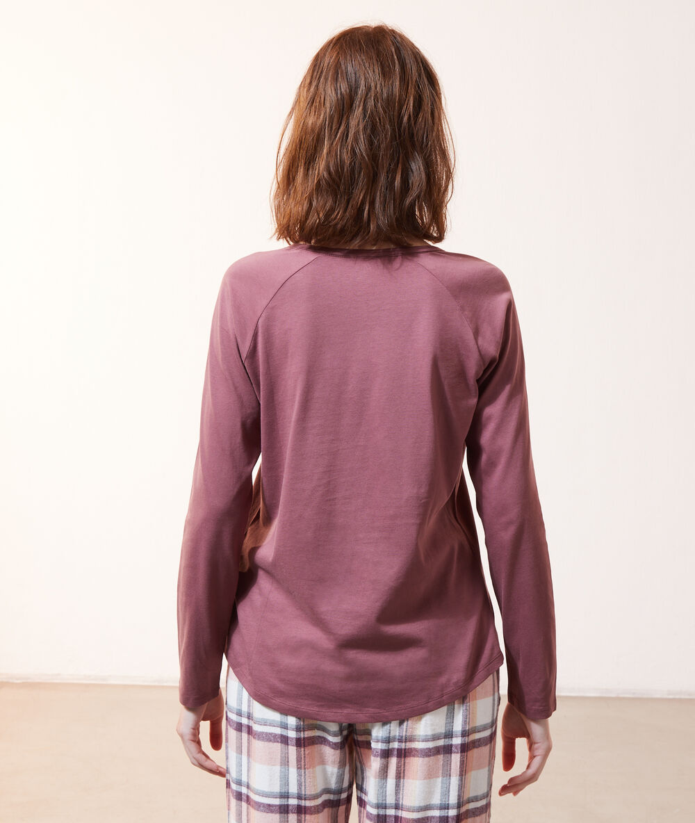 T-shirt in a 'milk' print plum.
