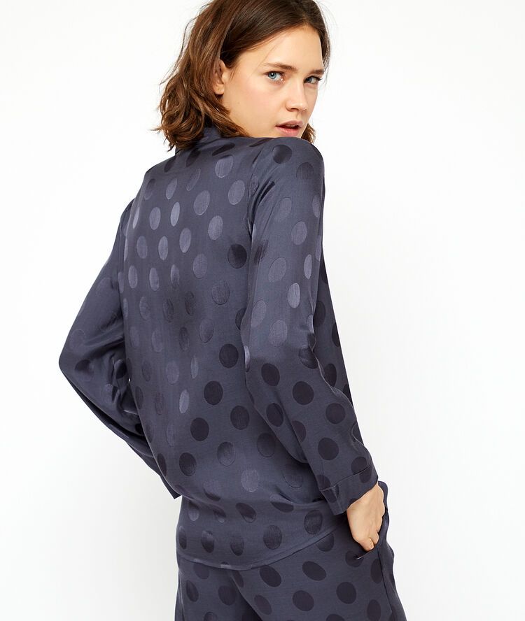 Satin polka dot shirt anthracite.