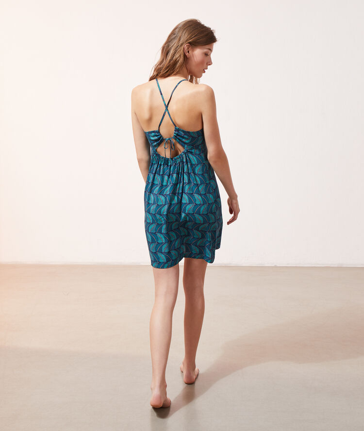 Nuisette dos crois&eacute; bleu canard.