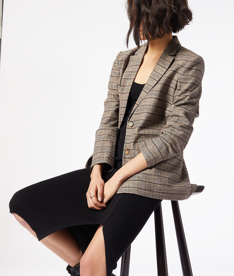 Striped blazer jacket;${refinementColor}