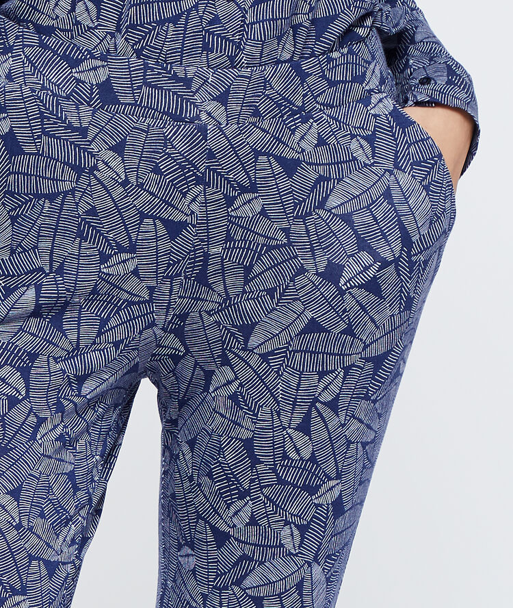 Printed trousers navy blue.