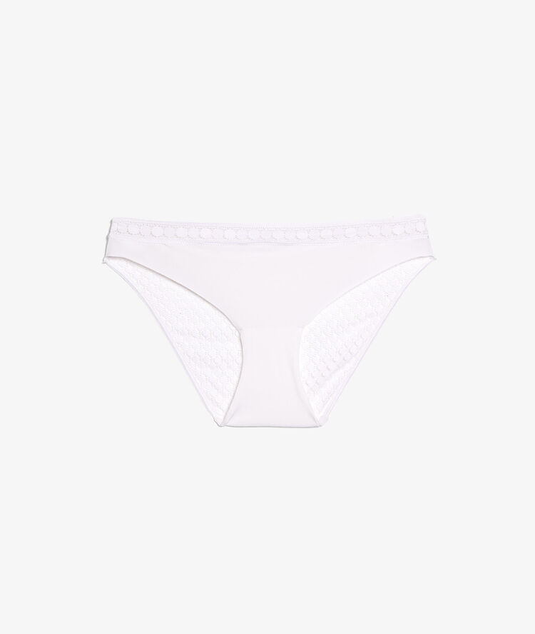 Lace and microfiber brief white.