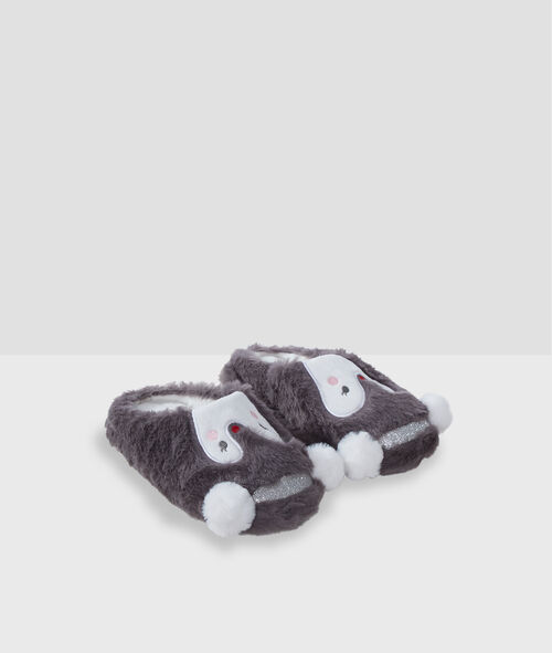 Penguin mule slippers with faux fur Penguin mule slippers with faux fur