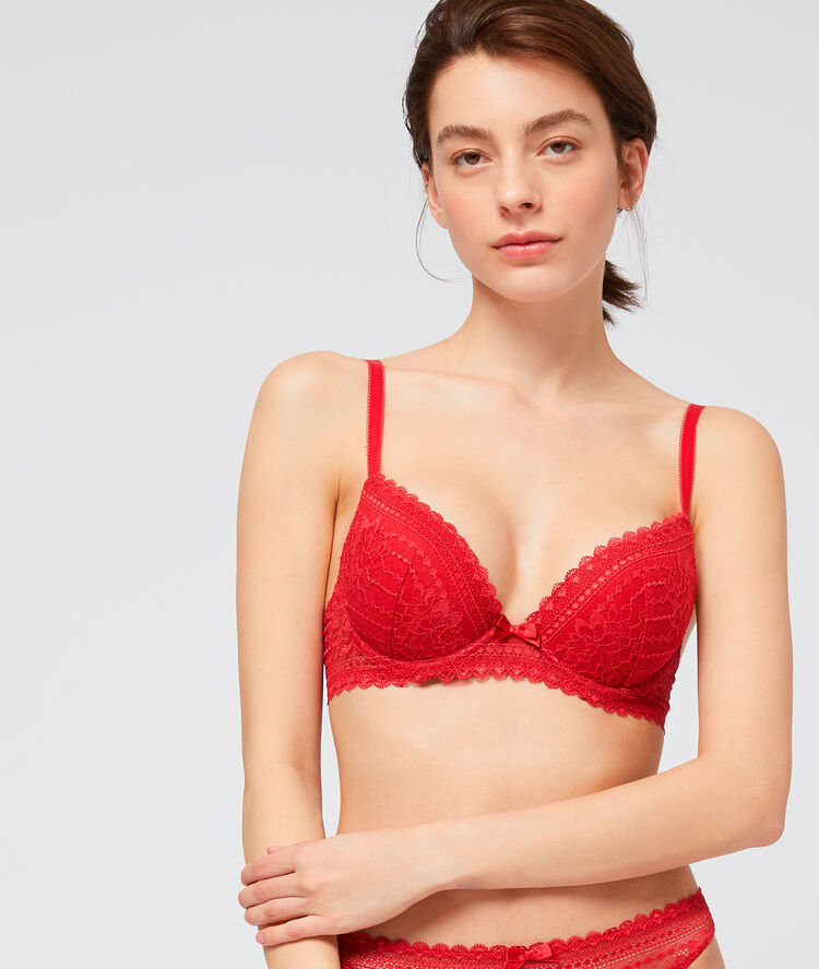Bra n&deg;2 - plunge push-up bra red.