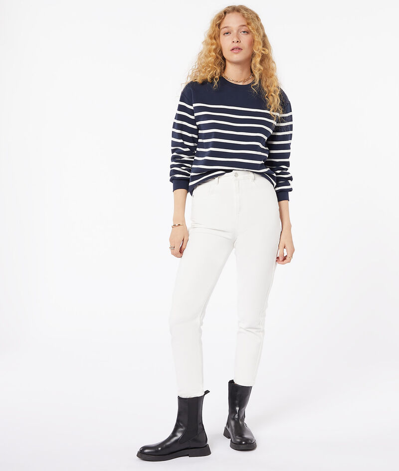 Cotton striped sweatshirt;${refinementColor}