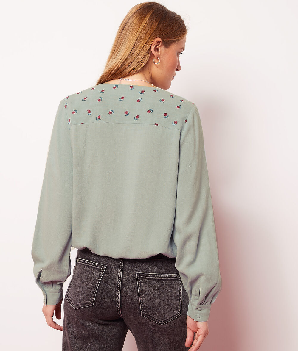 Blouse with embroidery details;${refinementColor}