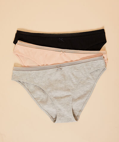 3 pack ribbed knickers;${refinementColor}