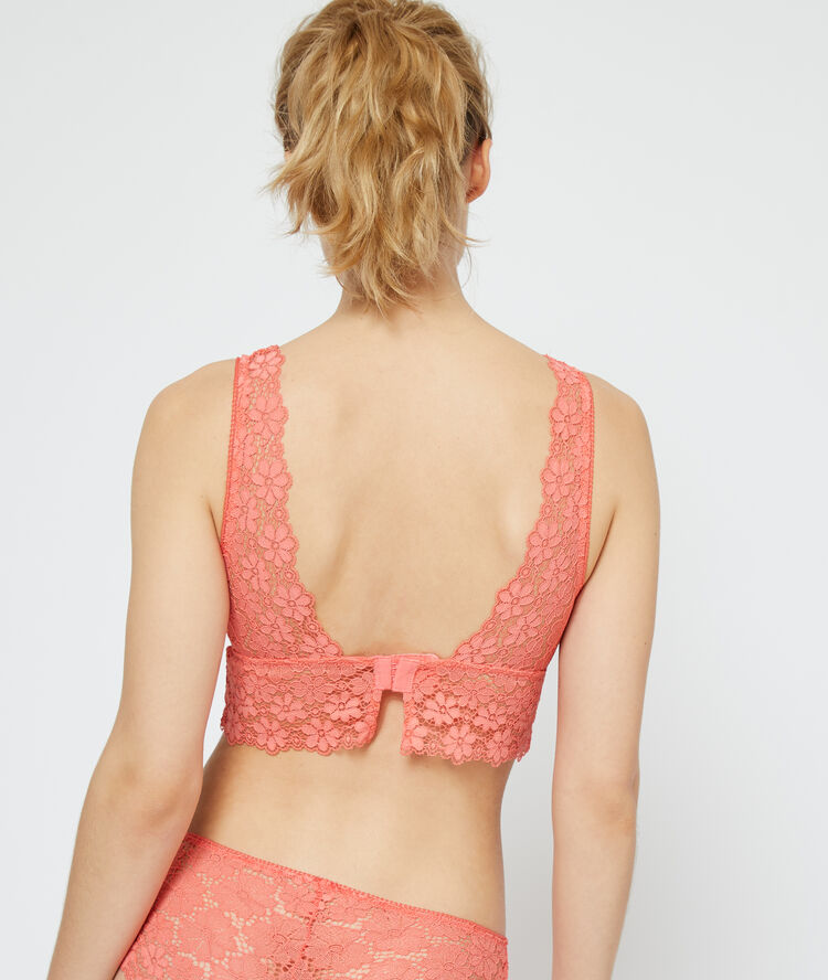 Non-wired bra coral.