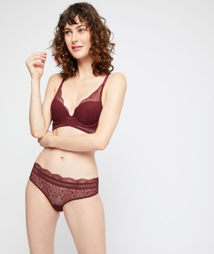 N°3 bra - push-up triangle plum.