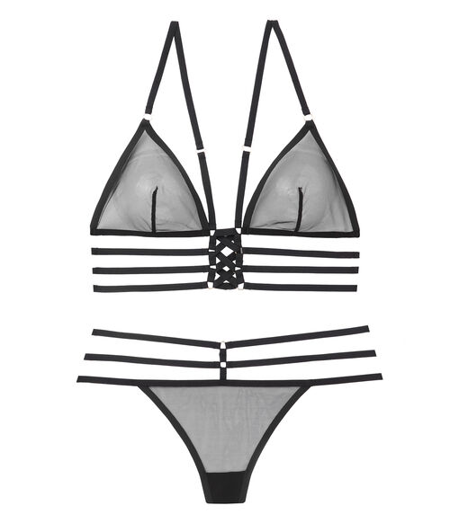 Sexy mesh - triangle bra noir.