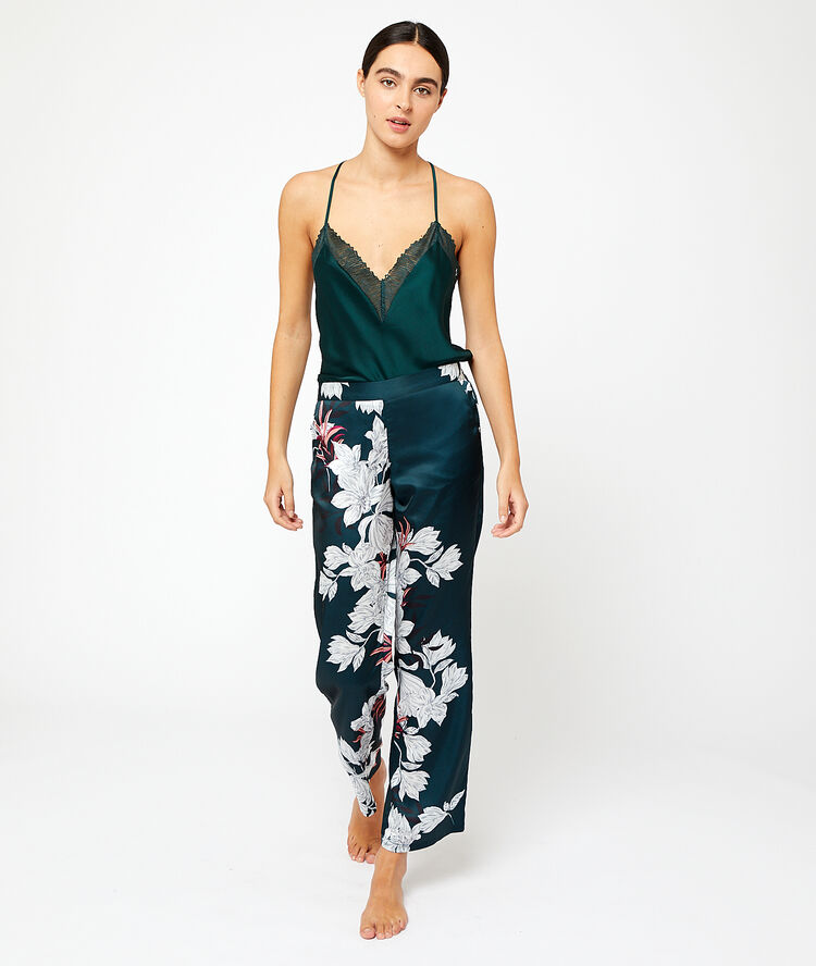 Lace back cami top green.