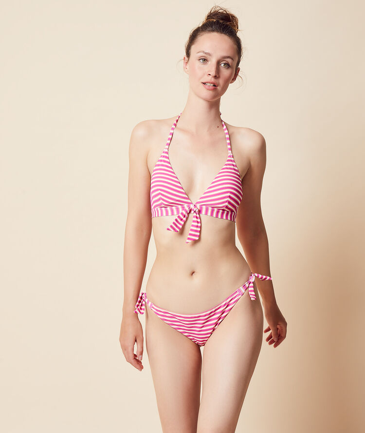 Triangle bikini top, removable pads pink.