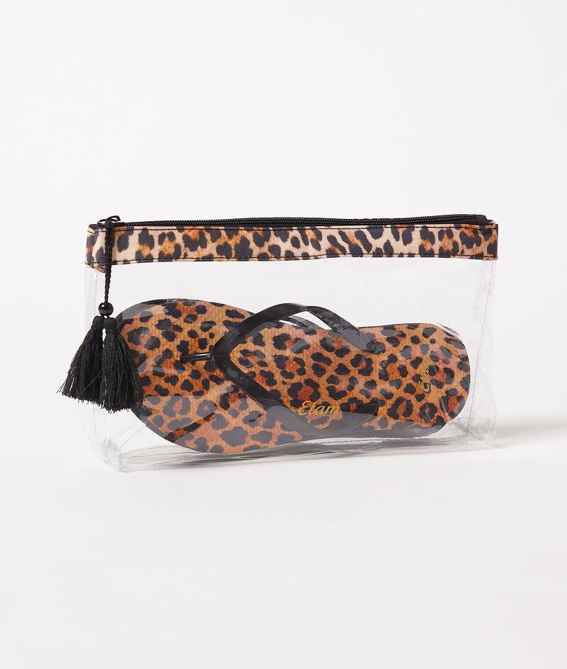 Leopard Print Flip Flops;${refinementColor}