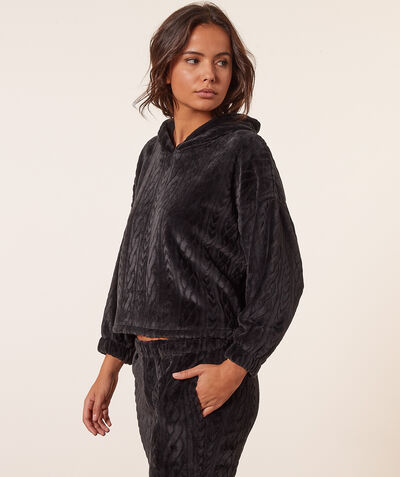Fleece hooded sweatshirt ;${refinementColor}