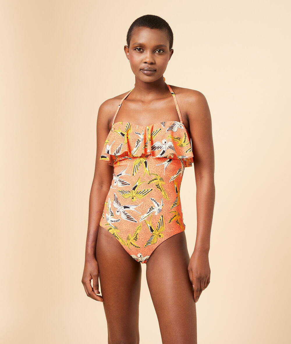 One piece swimsuit, removable pads VERT ETAM