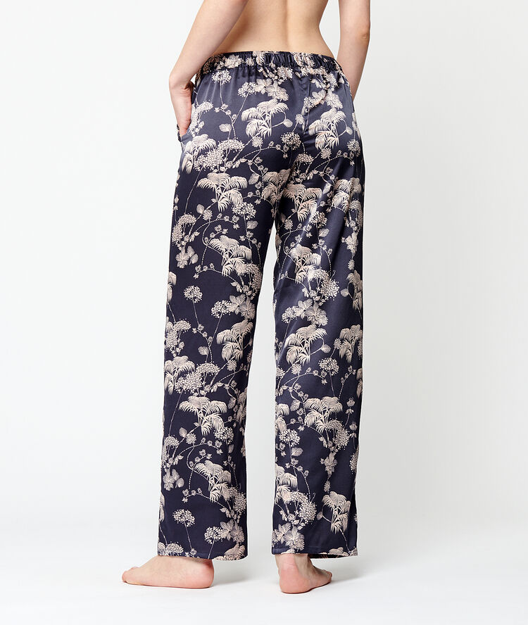 Satin hight waist trousers navy.